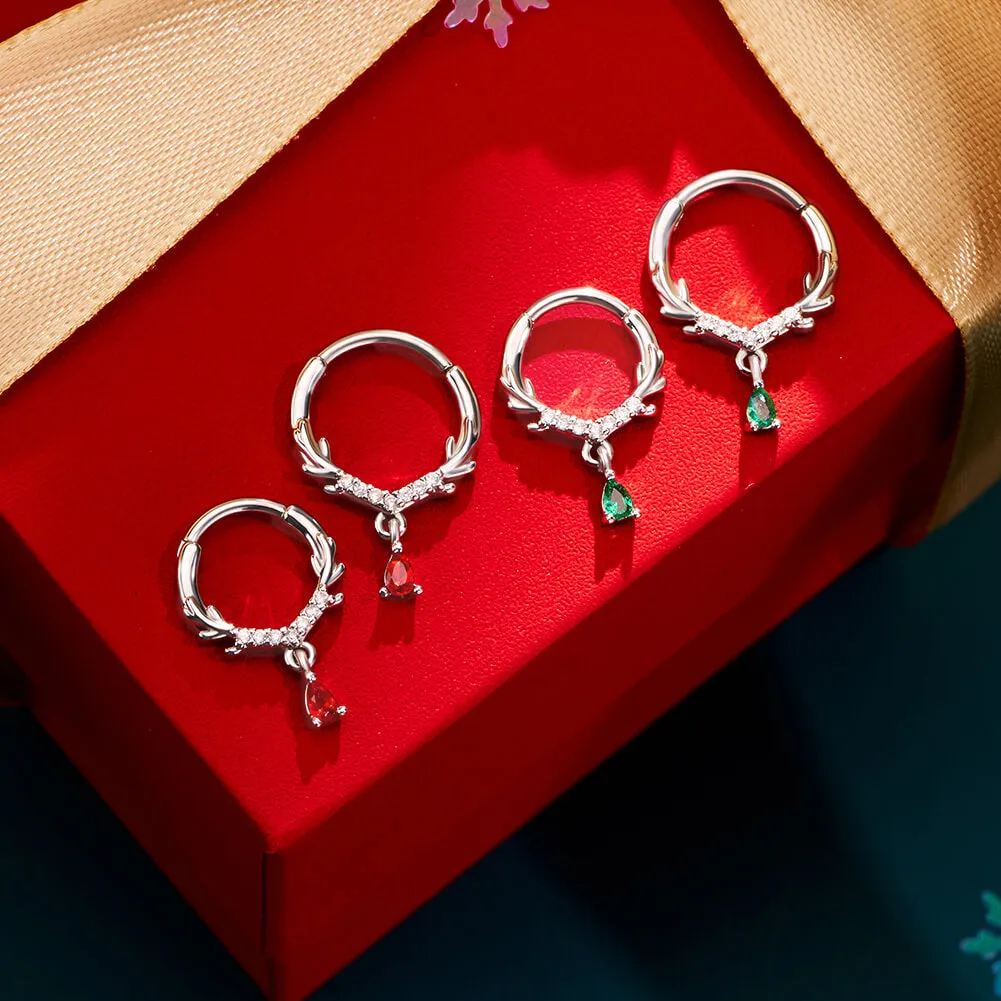 16G Antler CZ Dangle Hinged Segment Septum Ring