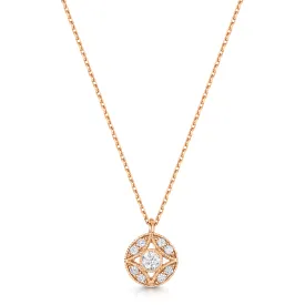 18ct Rose Gold Diamond Cluster Pendant