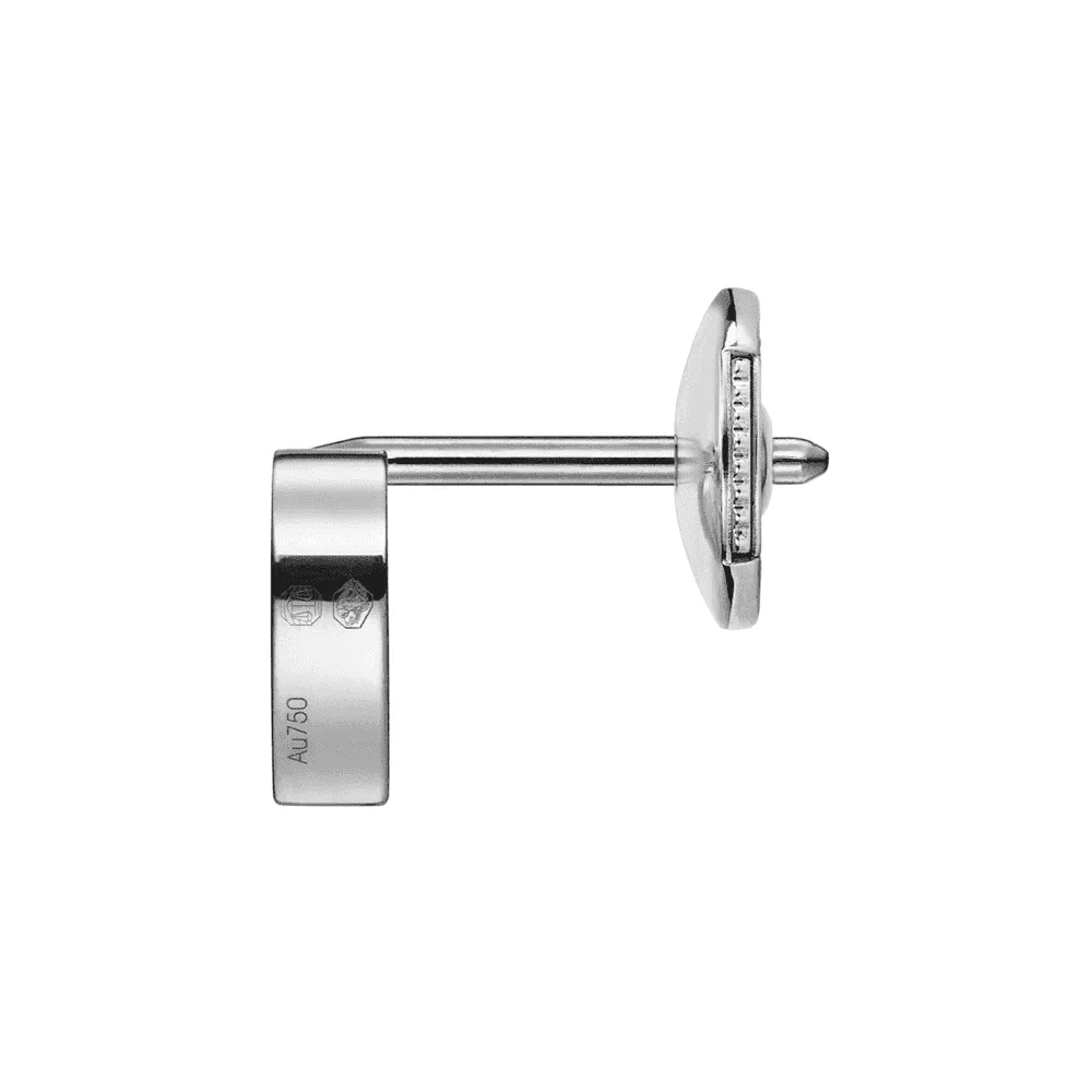 18ct White Gold My Happy Hearts Pave Set Diamond Single Stud Earring