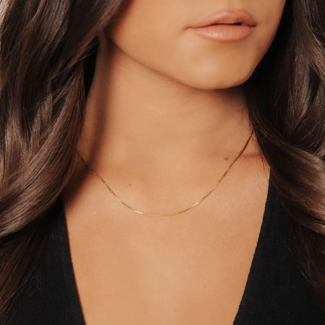20" Italian Light Venezia Box Adjustable Chain (Gold)