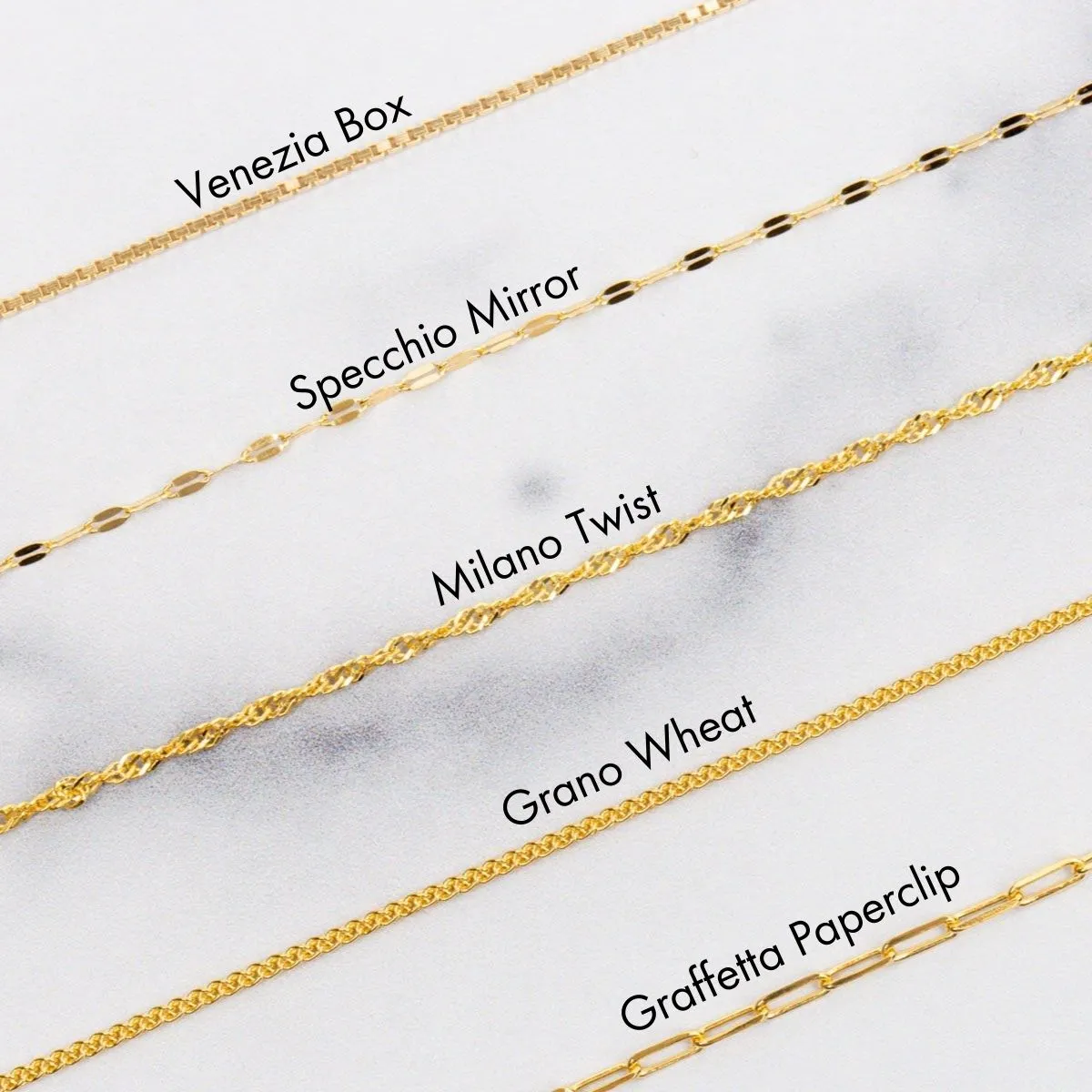 20" Italian Light Venezia Box Adjustable Chain (Gold)