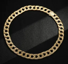 26mm Gold Filled Lizard Ornate Chaps Cuban Curb Chain 26 Inch