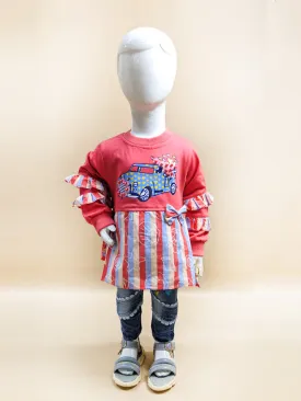 2Yr - 5Yrs Car Coral Red Suit For Girls BG GS68