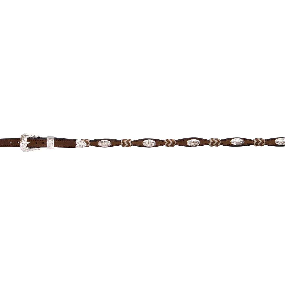 3D Belt Men's Distressed Scallop Brown Leather Hatband DH1368BWC