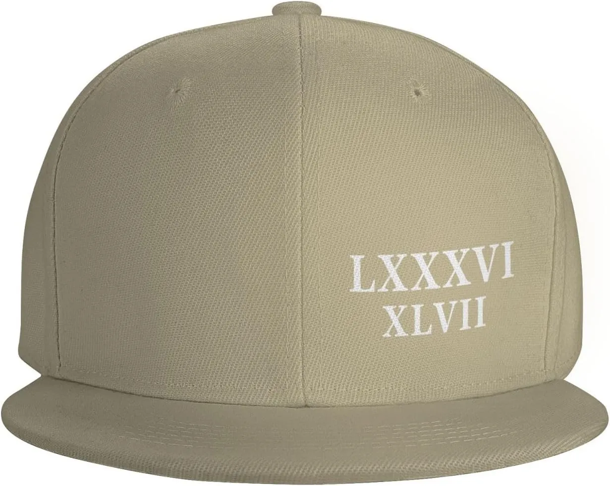 86 47 Roman Numerals Lxxxvi XLVII 8647 Flat Brim Baseball Cap Polyester Snapback Hat