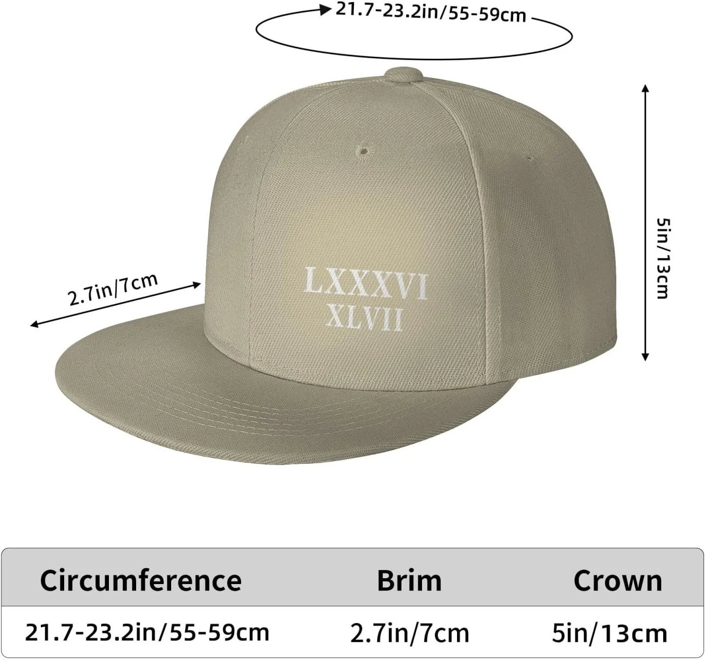 86 47 Roman Numerals Lxxxvi XLVII 8647 Flat Brim Baseball Cap Polyester Snapback Hat