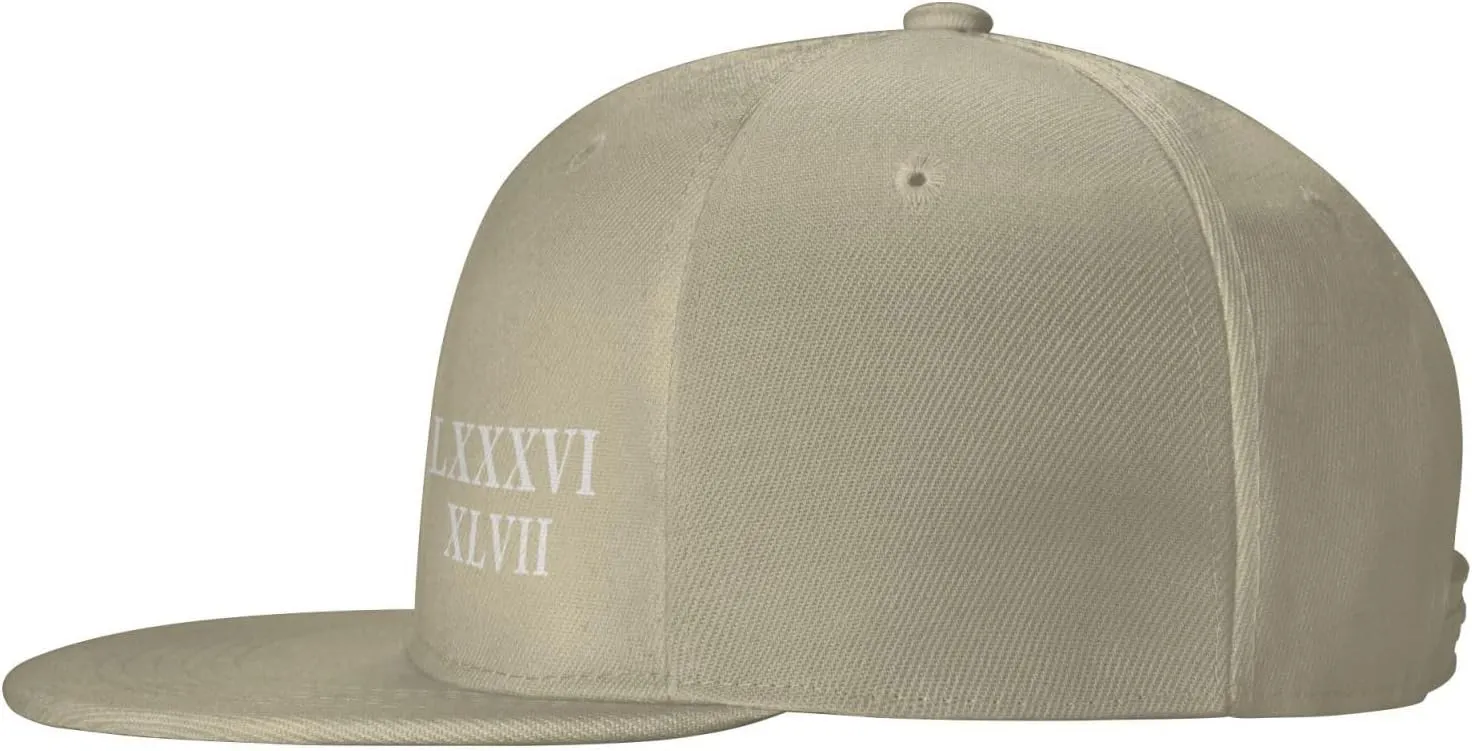 86 47 Roman Numerals Lxxxvi XLVII 8647 Flat Brim Baseball Cap Polyester Snapback Hat