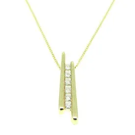 9ct Yellow Gold ladder Pendant With Diamonds -P1391