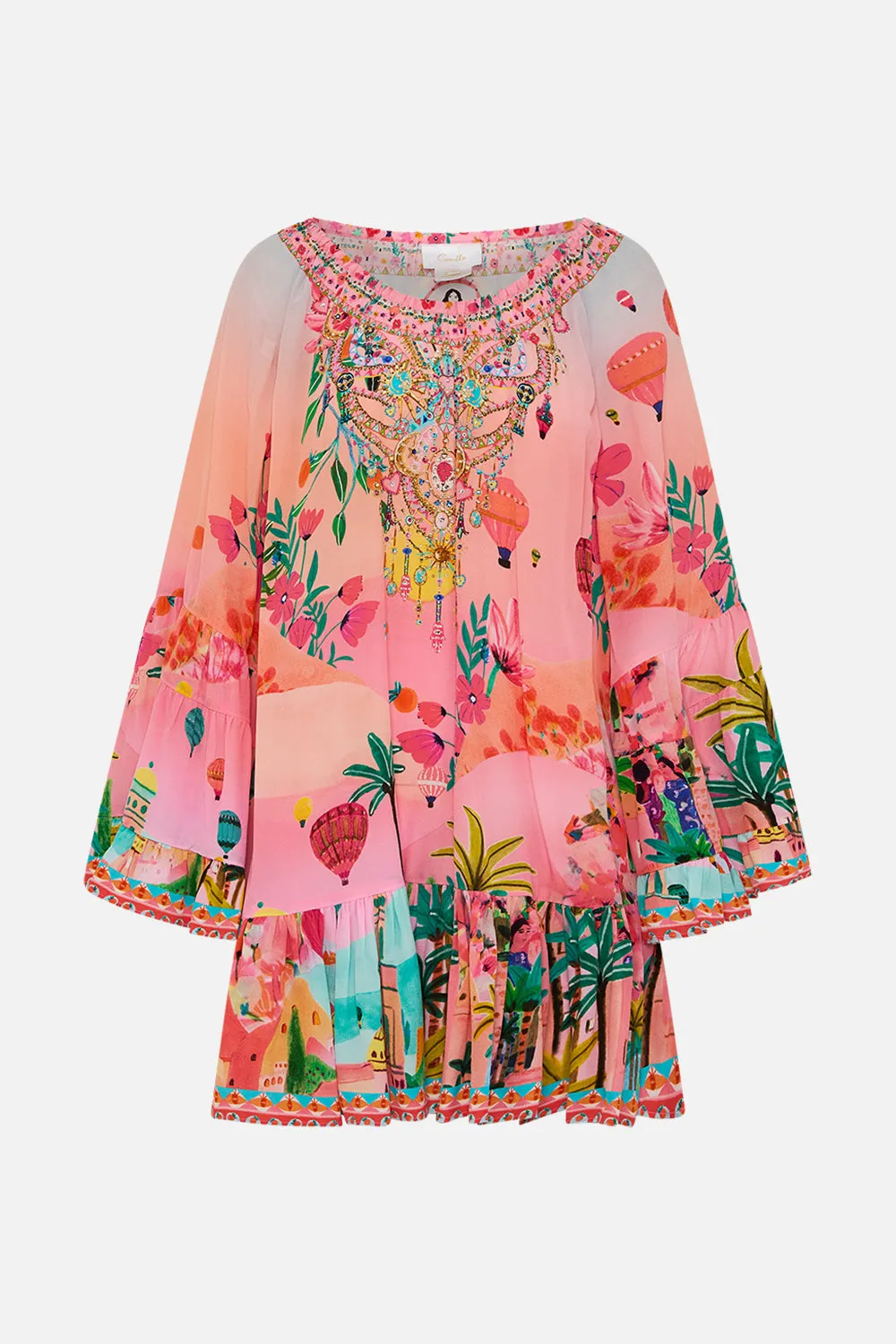 A LINE FRILL DRESS SISTER SUNSET
