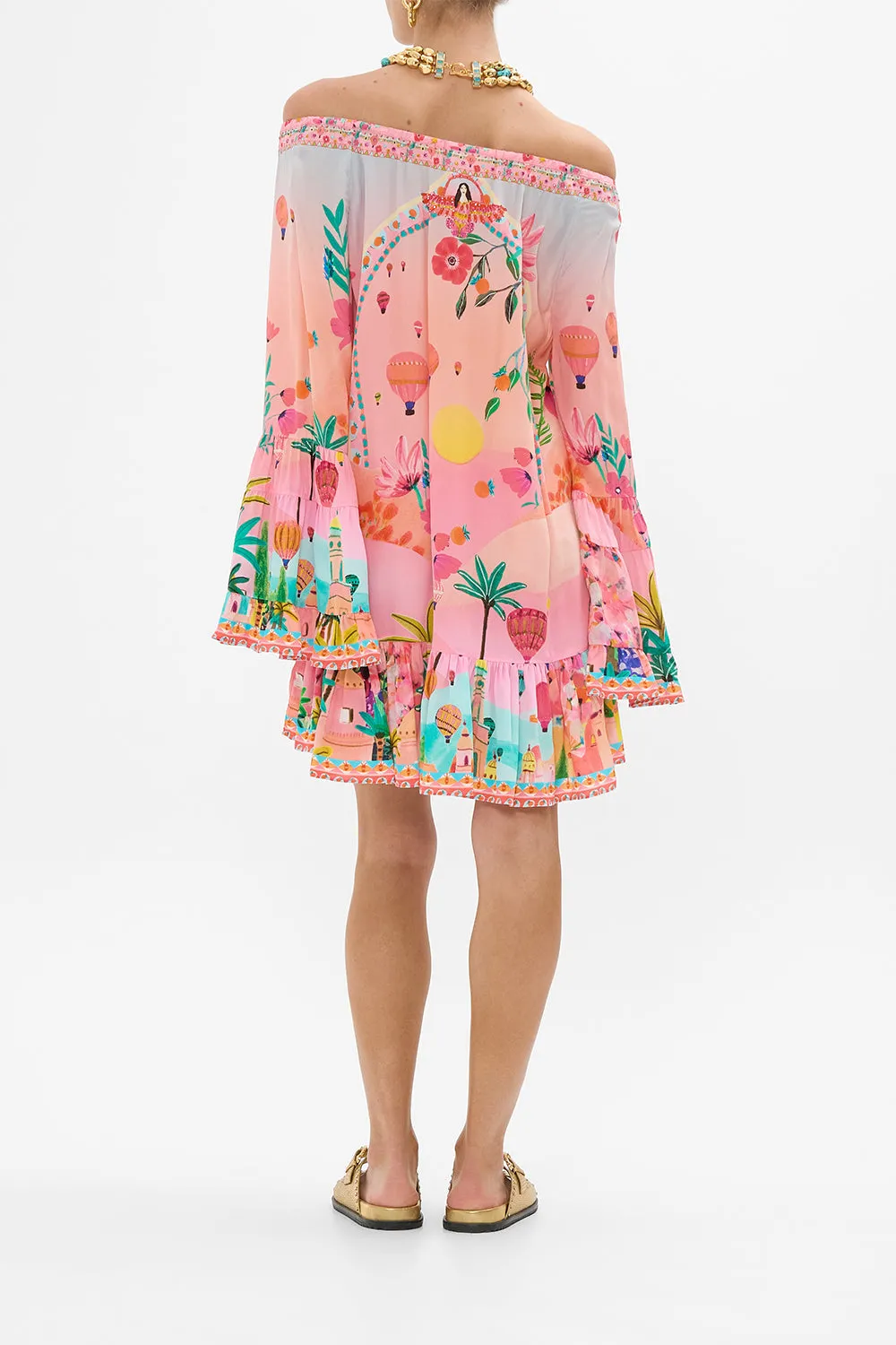 A LINE FRILL DRESS SISTER SUNSET