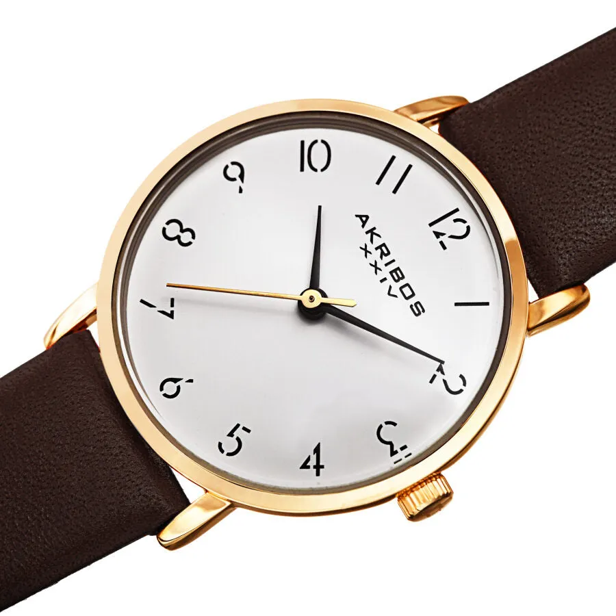 Akribos Xxiv Quartz White Dial Ladies Watch AK1087BR