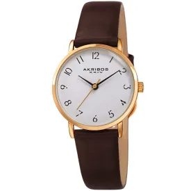 Akribos Xxiv Quartz White Dial Ladies Watch AK1087BR