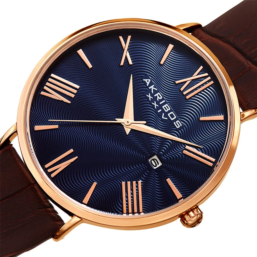 Akribos Xxiv Waves Blue Dial Men's Watch AK1041RGBU