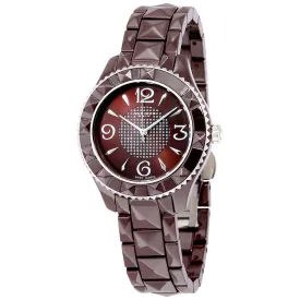 Akribos XxivBrown Pyramid-Cut Ceramic Ladies Watch AK533BR
