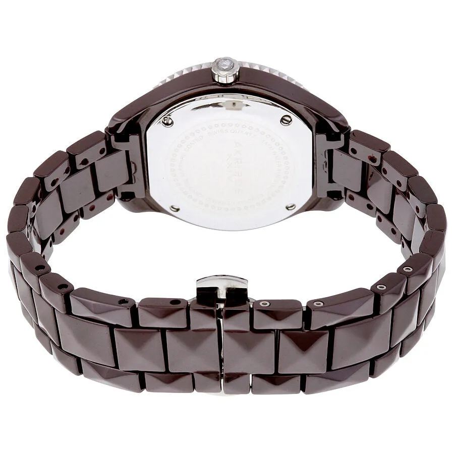 Akribos XxivBrown Pyramid-Cut Ceramic Ladies Watch AK533BR