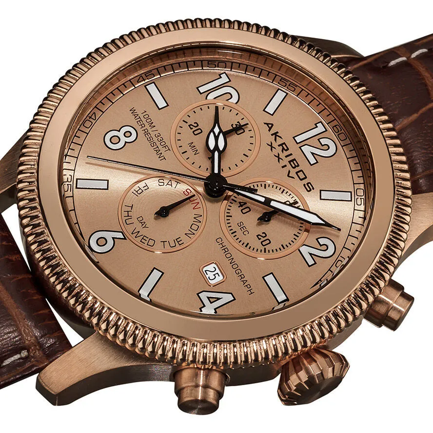Akribos XxivUltimate Chronograph Rose Gold-Tone Men's Watch AK575BR