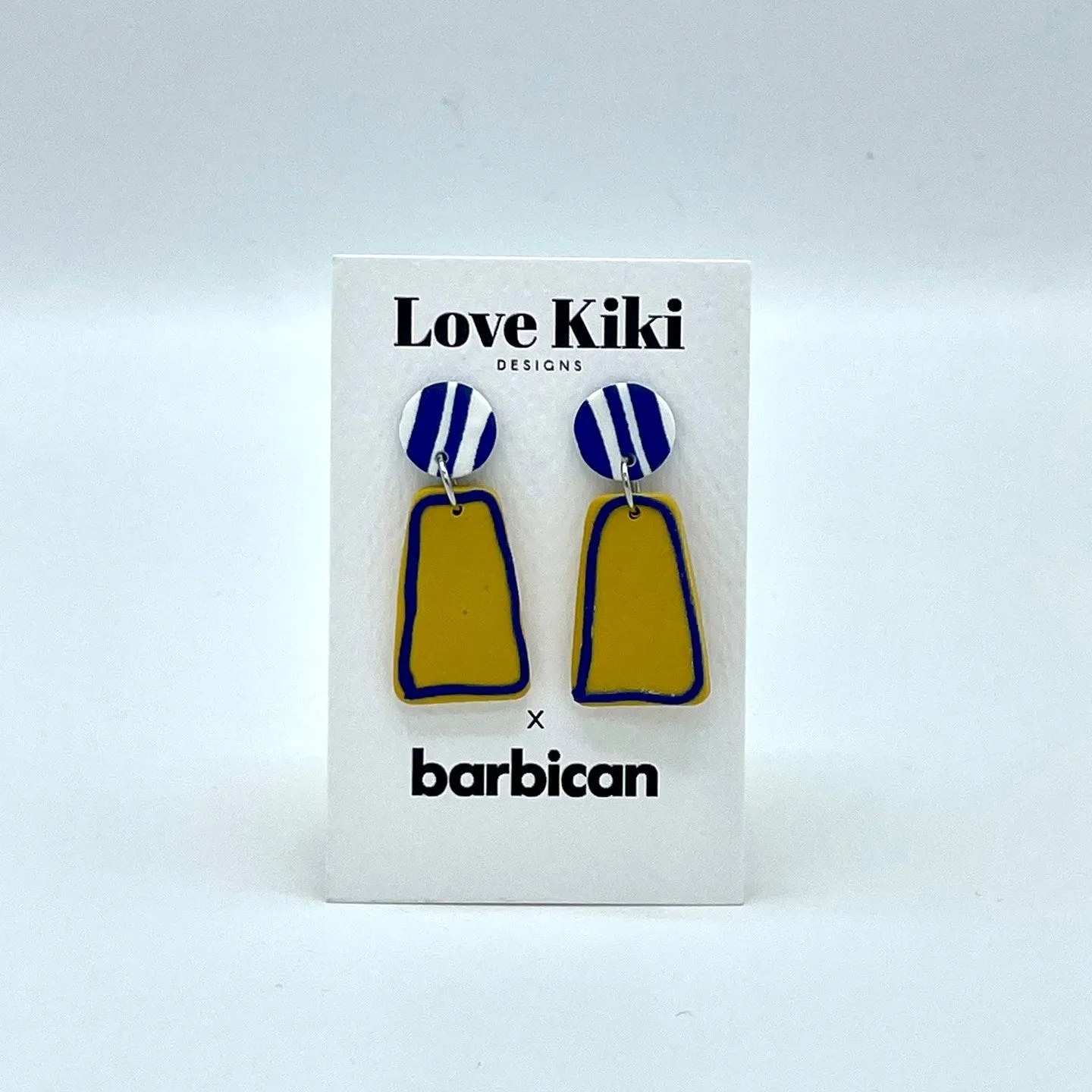 Alice Neel Blue Stripe Outline Yellow Drop Earrings