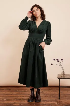 Stylish Sycamore Green Amara Needlecord Dress