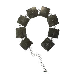 Angel Ranch Ladies Square Silver Concho Silver Chain Belt D140004036
