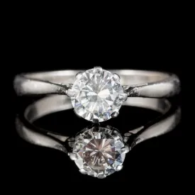 Antique Edwardian Diamond Solitaire Ring 18Ct Gold Engagement Ring Circa 1910