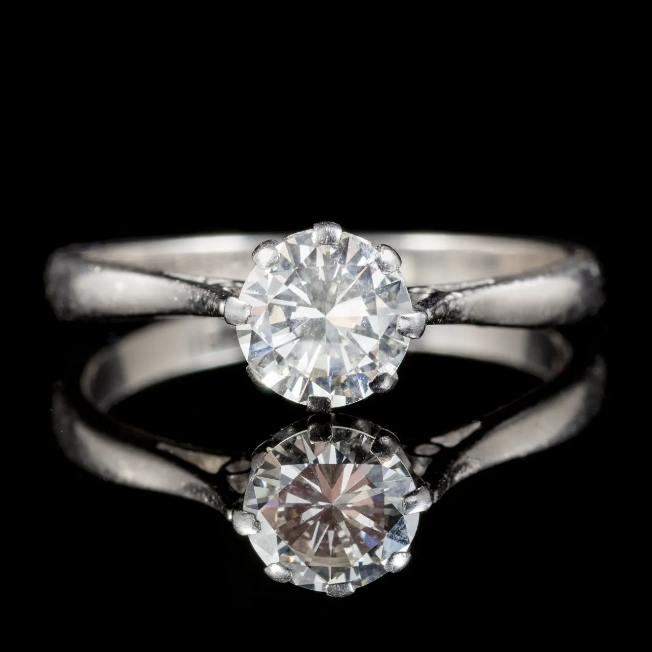 Antique Edwardian Diamond Solitaire Ring 18Ct Gold Engagement Ring Circa 1910