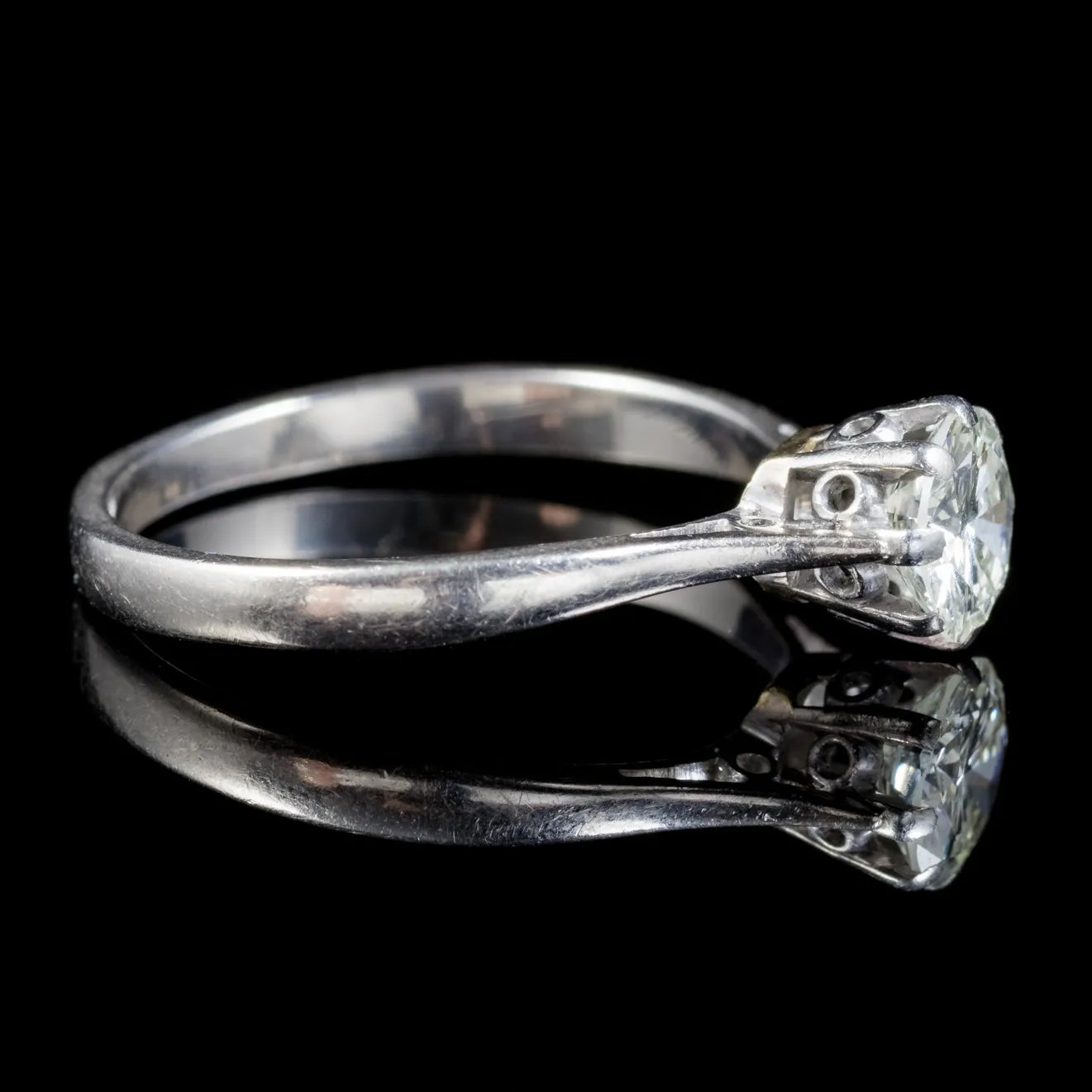 Antique Edwardian Diamond Solitaire Ring 18Ct Gold Engagement Ring Circa 1910