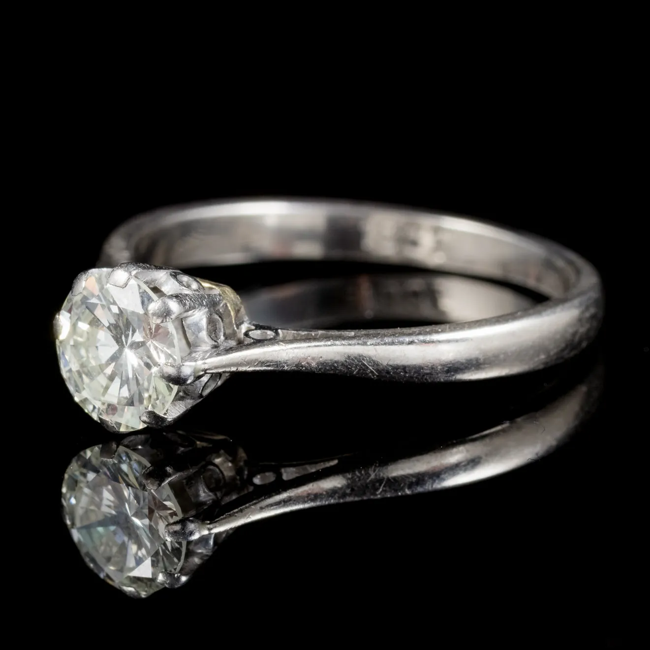 Antique Edwardian Diamond Solitaire Ring 18Ct Gold Engagement Ring Circa 1910