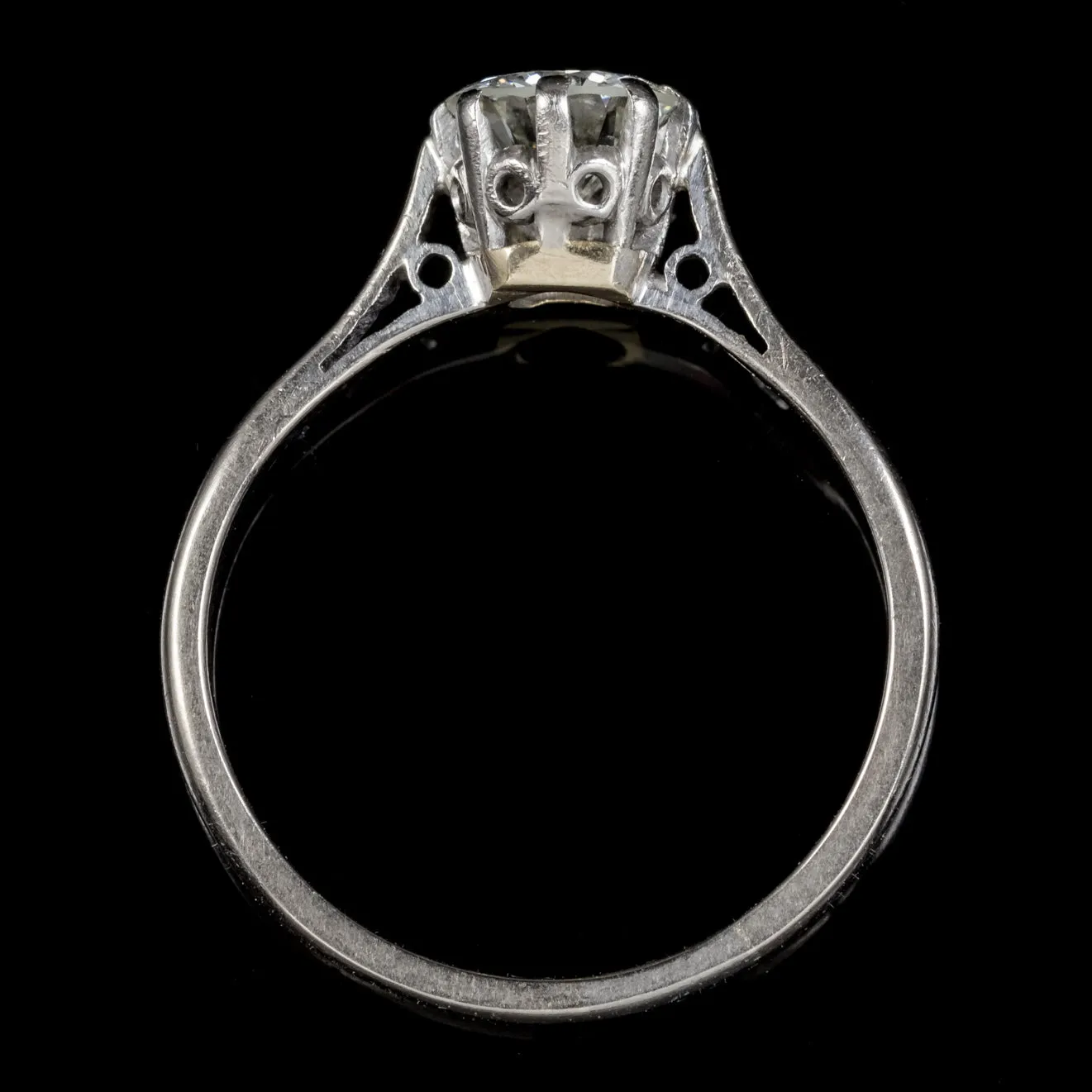 Antique Edwardian Diamond Solitaire Ring 18Ct Gold Engagement Ring Circa 1910