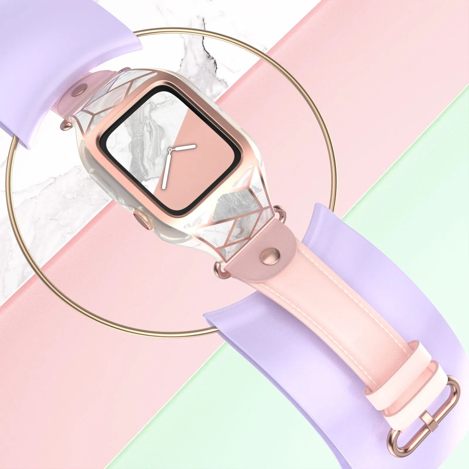 Apple Watch 44mm Cosmo Case - Marble Pink