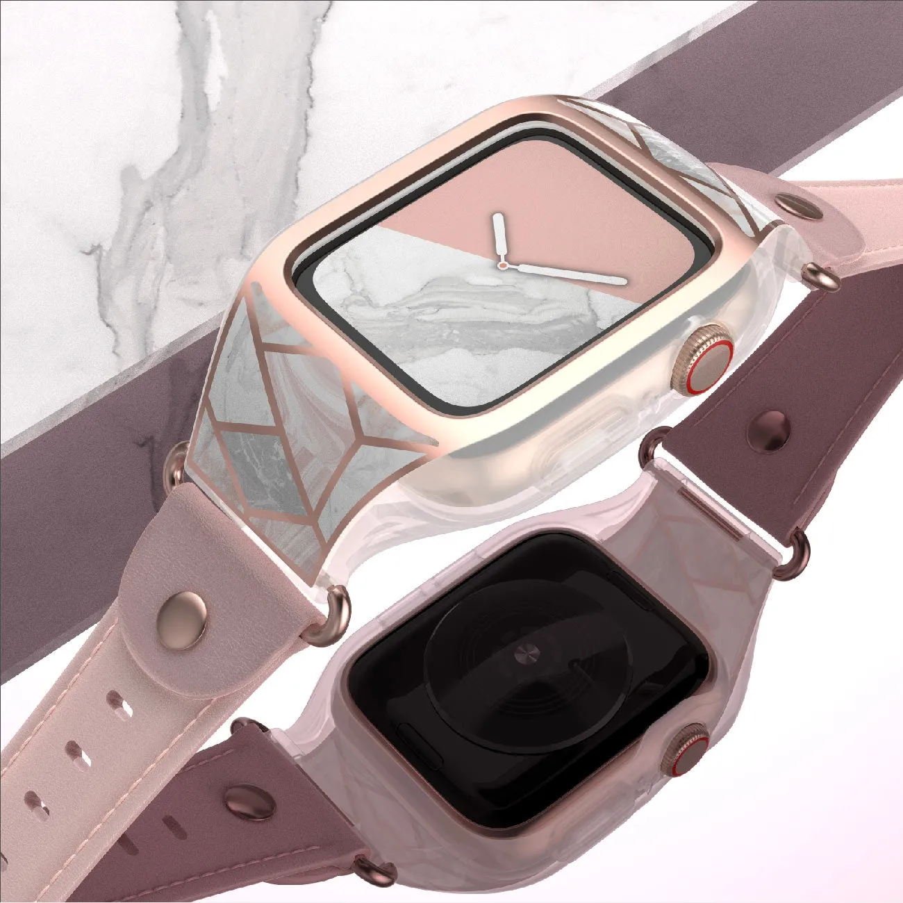 Apple Watch 44mm Cosmo Case - Marble Pink