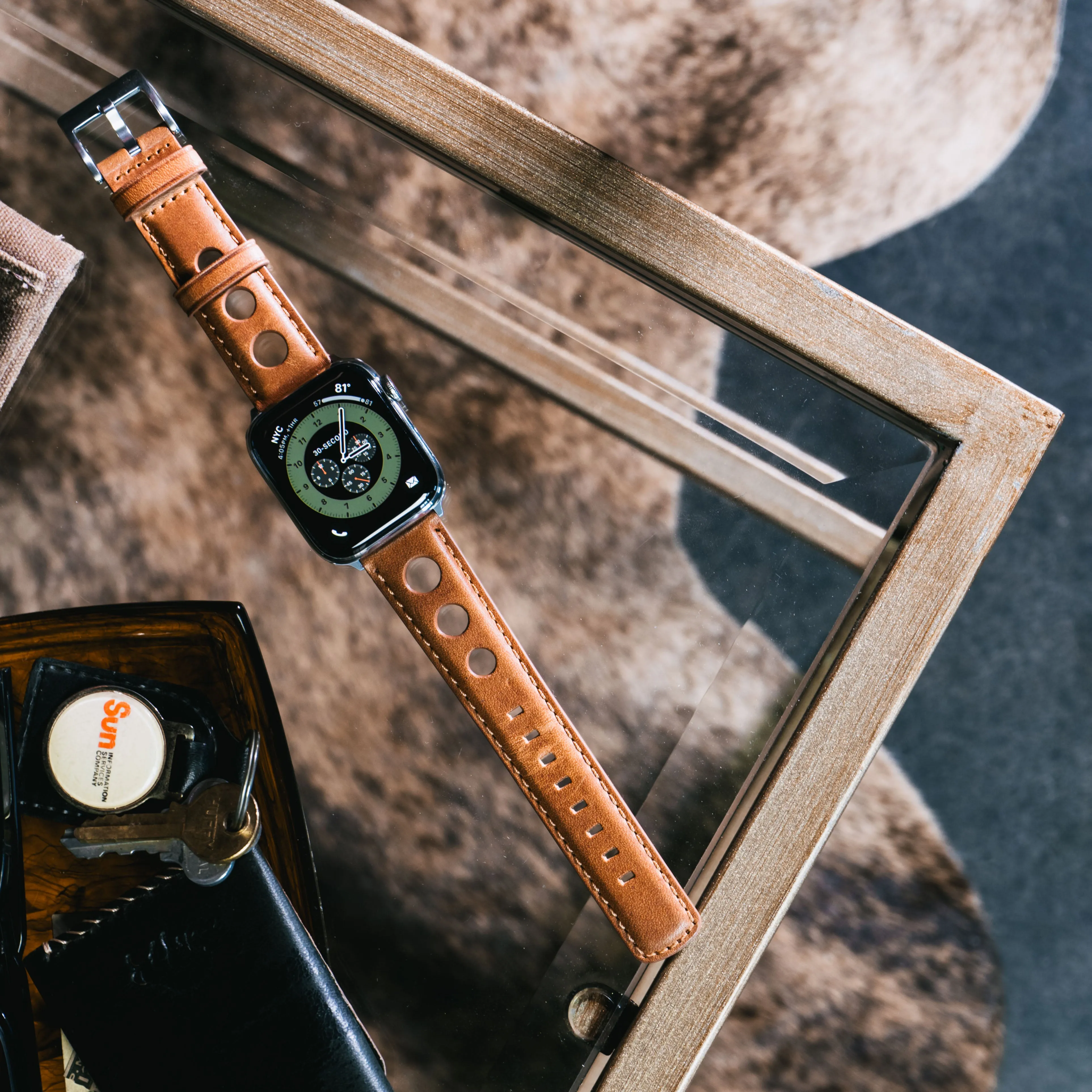 Apple Watch Caramel Brown Rally Horween Leather Watch Band