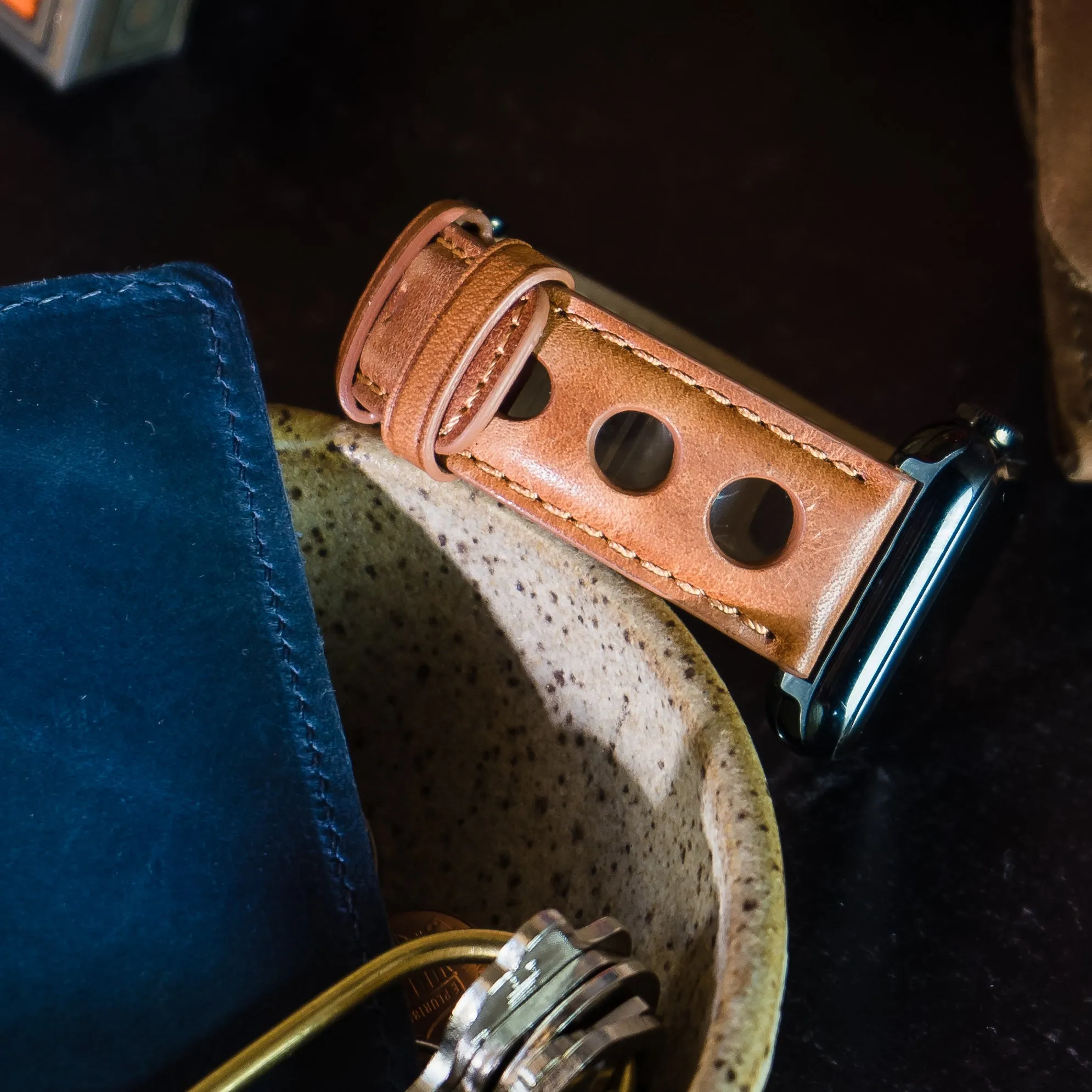 Apple Watch Caramel Brown Rally Horween Leather Watch Band