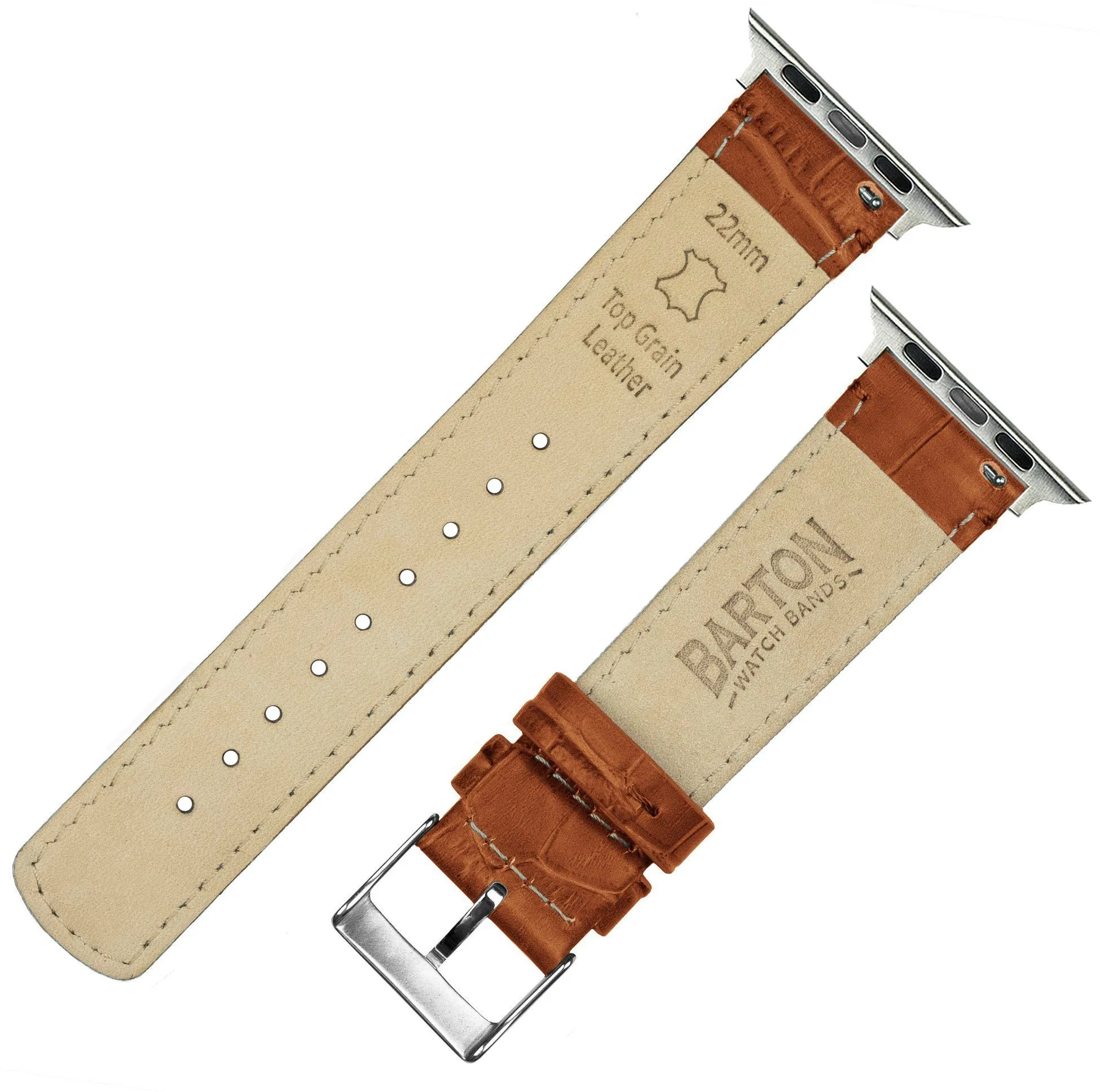 Apple Watch Toffee Brown Alligator Grain Leather Watch Band