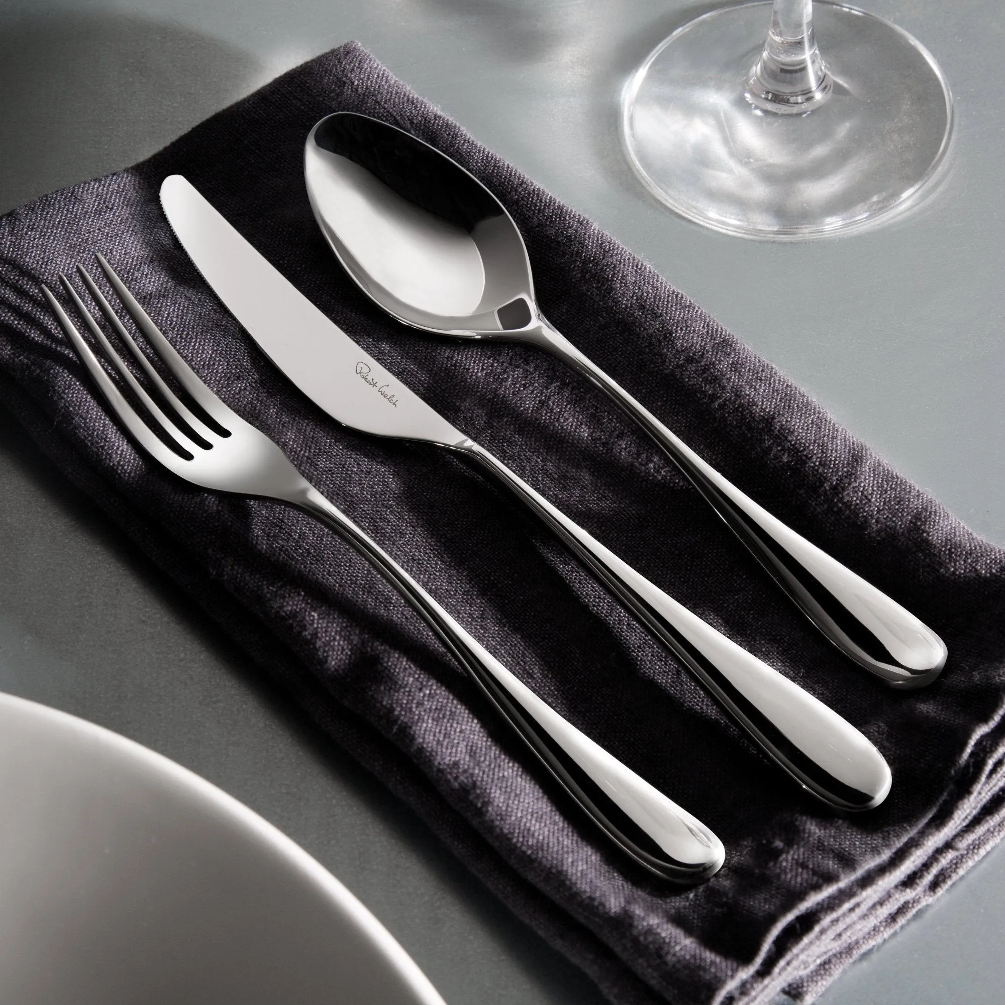 Arden Bright Cutlery Set, 56 Piece for 8 People - Includes 2 Arden Short Candlesticks