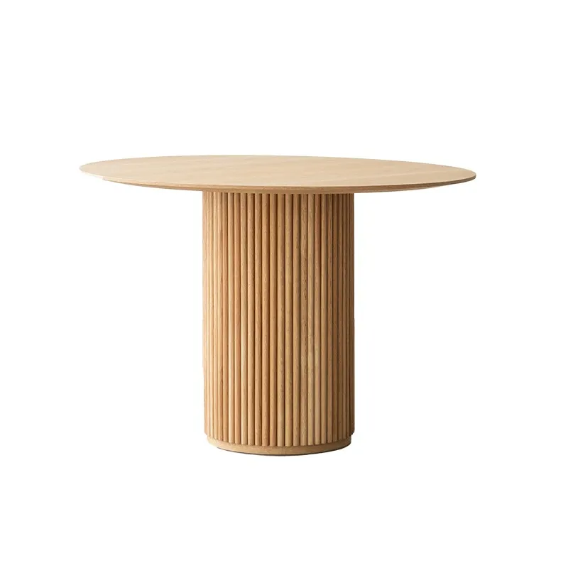 Art Deco Solid Wood Round Dining Table