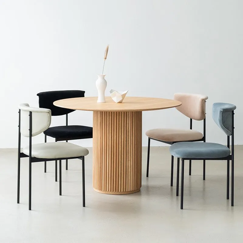Art Deco Solid Wood Round Dining Table