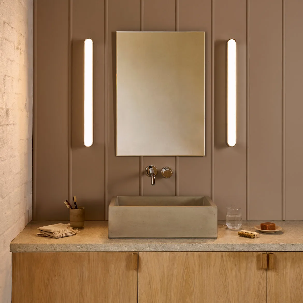 Atticus 600/ 900 3000K Bathroom Mirror Light IP44 - Black/ Chrome