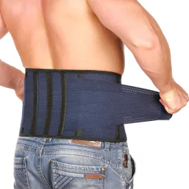 AVESTON Back Support Lower Back Brace for Back Pain Relief: Thin Breathable Rigid 6 ribs Adjustable Lumbar Support Belt for Men/Women Keeps Spine Straight and Safe  Belly size 38-45" Large