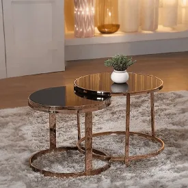 Azalea Nesting Coffee Table in Rose Gold