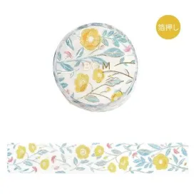 BGM Foil Stamping Masking Tape: Flower Pattern - Sasanqua Flower