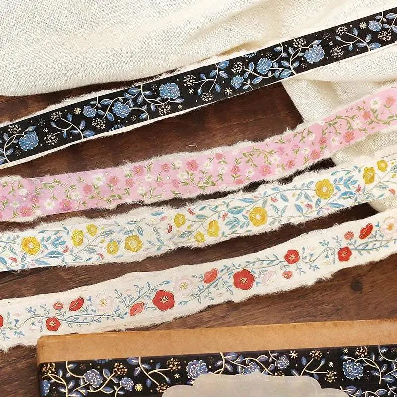 BGM Foil Stamping Masking Tape: Flower Pattern - Sasanqua Flower