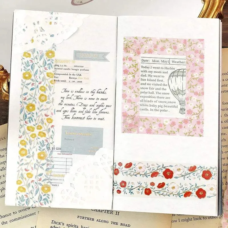 BGM Foil Stamping Masking Tape: Flower Pattern - Sasanqua Flower