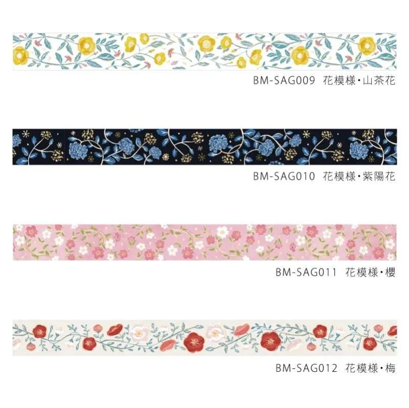 BGM Foil Stamping Masking Tape: Flower Pattern - Sasanqua Flower