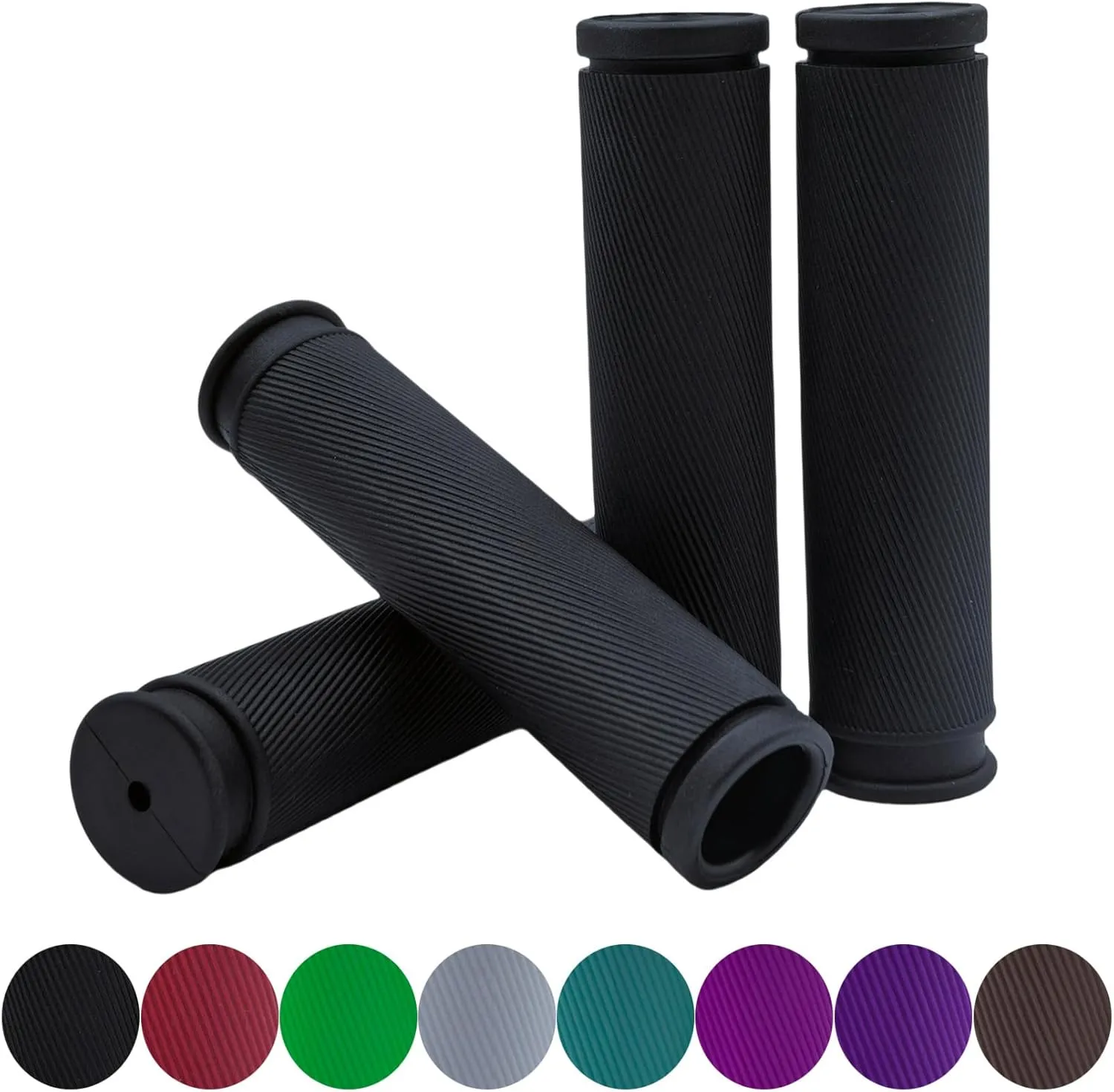 Bike Handlebar Grips 2 Pairs Comfortable Anti-Slip Rubber Mountain Bicycle Handle Grips for MTB BMX
