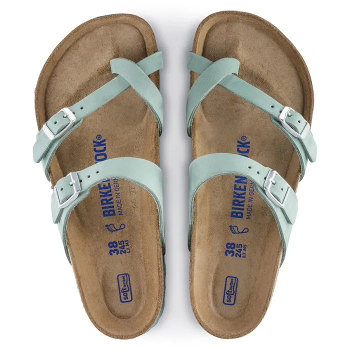 Birkenstock Mayari Womens Narrow Width Sandals, Beryl Green, Nubuck Leather