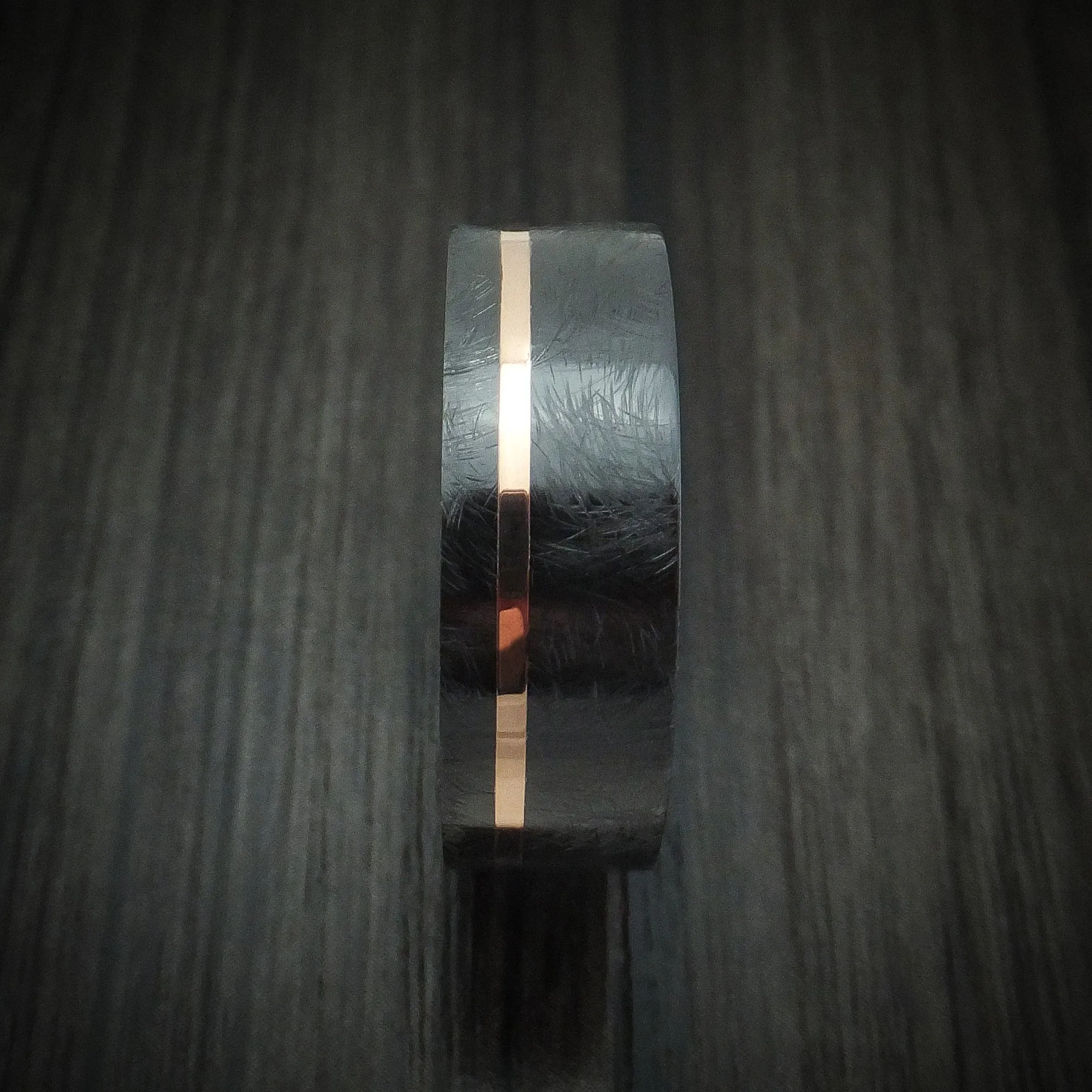 Black Titanium with 14K Gold Inlay and Antler Sleeve Custom Made