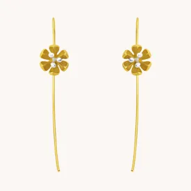 Blossoming Bud Gold Drop Earrings W.