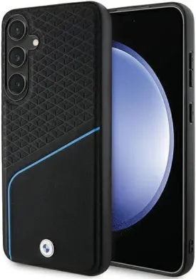 BMW Signature Leather Textured and Line with MagSafe Hard Case for Samsung Galaxy S24 6.2" Black - BMHMS24S23RDCLK