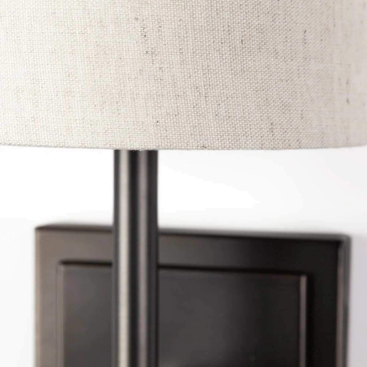 Bourgeois Wall Sconce Brown Metal | White Shade