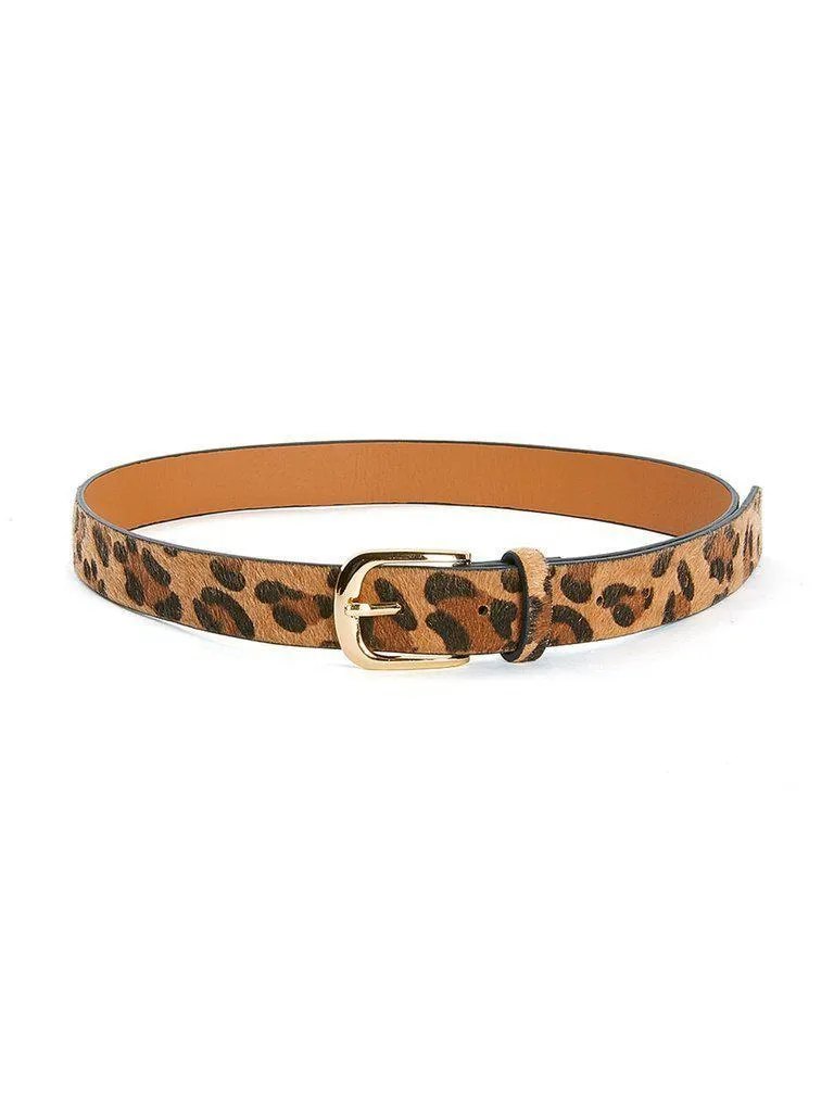 Buckle Design Leopard PU Belt
